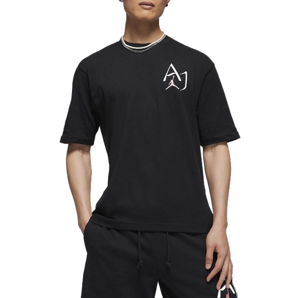 Jordan T Shirts Men's Black Crew Neck Moderate Straight Fit DM1455-010