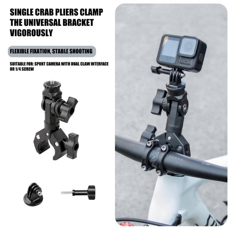 Universal Camera Holder Clamp Mount For Bikes Featuring Complete 360°rotatable 210°tilt Movement Secure Grip Design