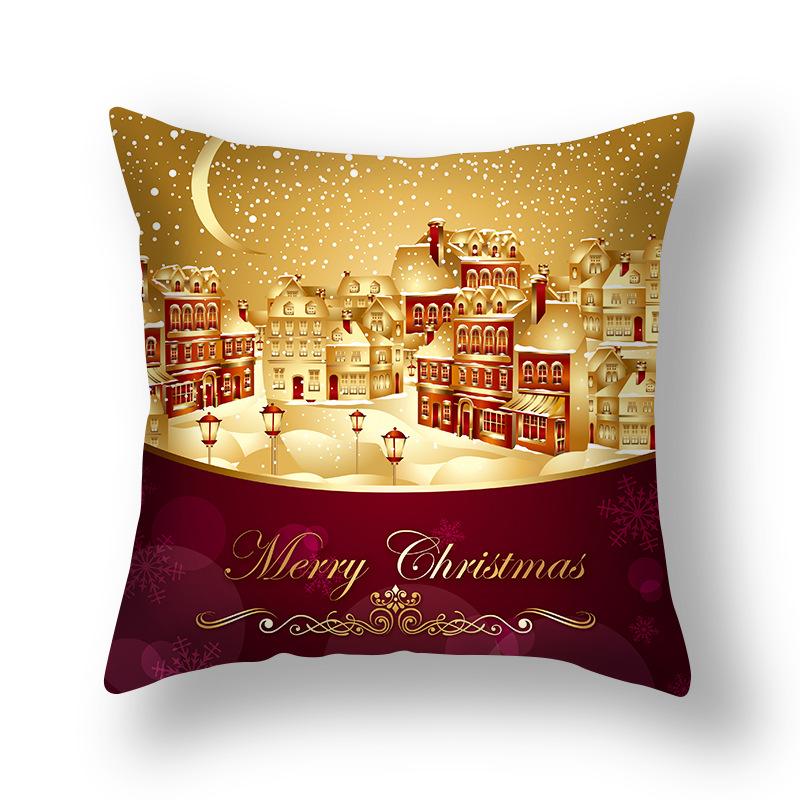 Christmas and New Year Decoration Pillowcase Sofa Cushion Cover Bedroom Room Home Decoration Christmas Gift 45x45cm