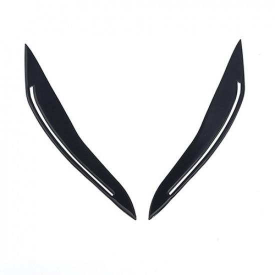 Glossy Piano Black Headlight Eyebrow Cover Trim For BMW 5 Series F10 2014-17