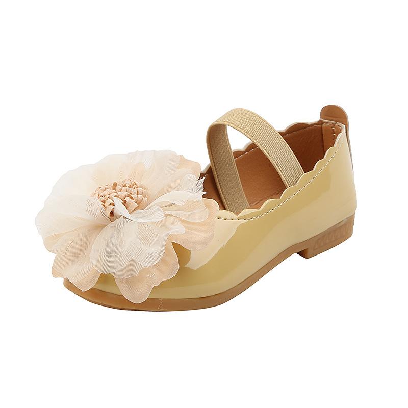 Toddler Baby Big Flower Leather Shoes Princess Girls Casual Flats Cute Party Wedding Dance Dress Shoes Spring Autumn Moccasins