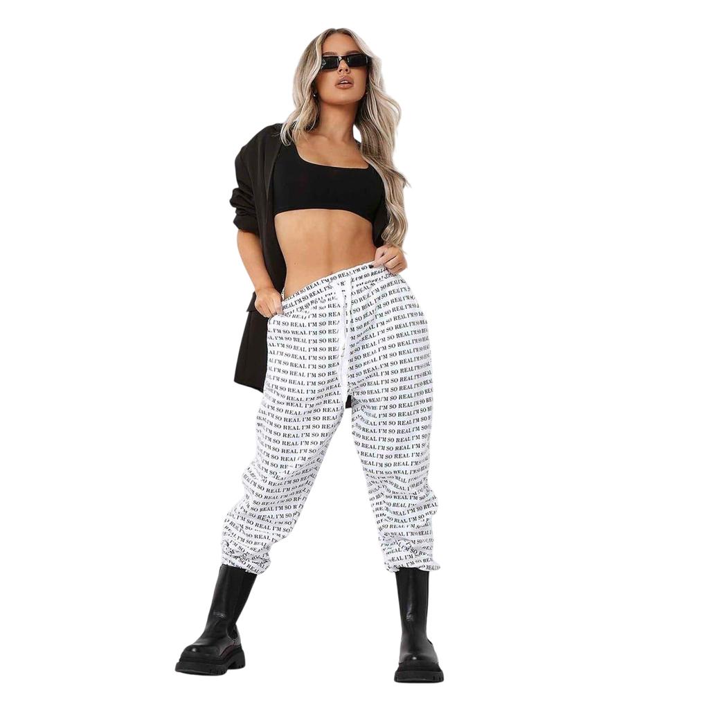 Missy Empire Womens/Ladies I´m So Real Slogan Joggers