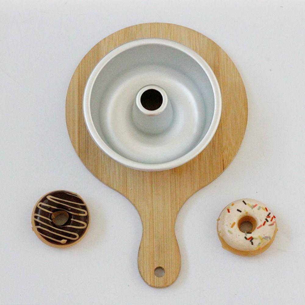 DIY Cake Mold Aluminum Doughnut Donut Mold Portable Chiffon Mold Kitchen Baking Tools