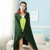 Cute Cartoon Dinosaur Cape Blanket Cozy Soft Throw Blanket Comfortable Warm Flannel Hooded Blanket Dormitory