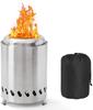 Smokeless Fire Pit Mini 14x14x20cm Stainless Steel Portable Tabletop Fireplace with Spark Screen & Storage Bag for Outdoor Garden Balcony Camping