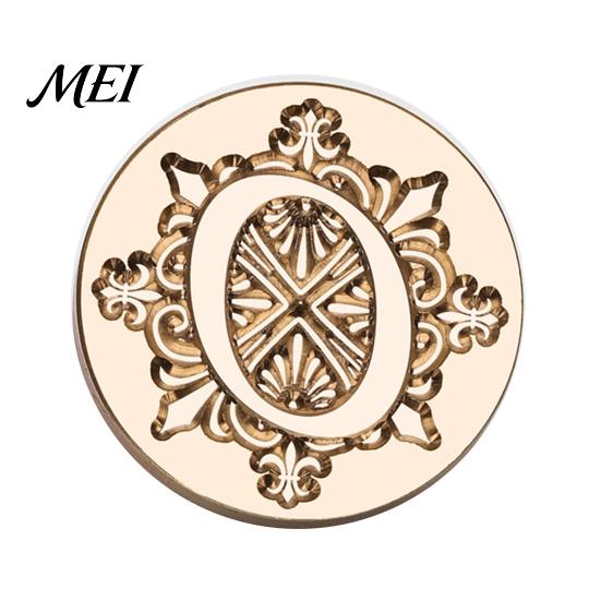Decorative Wax Seal Stamp Iris A-Z Initial Alphabet Head, Brass Engraved Vintage Sealing Head for Wedding Invitations Envelopes Journal Gift Packaging