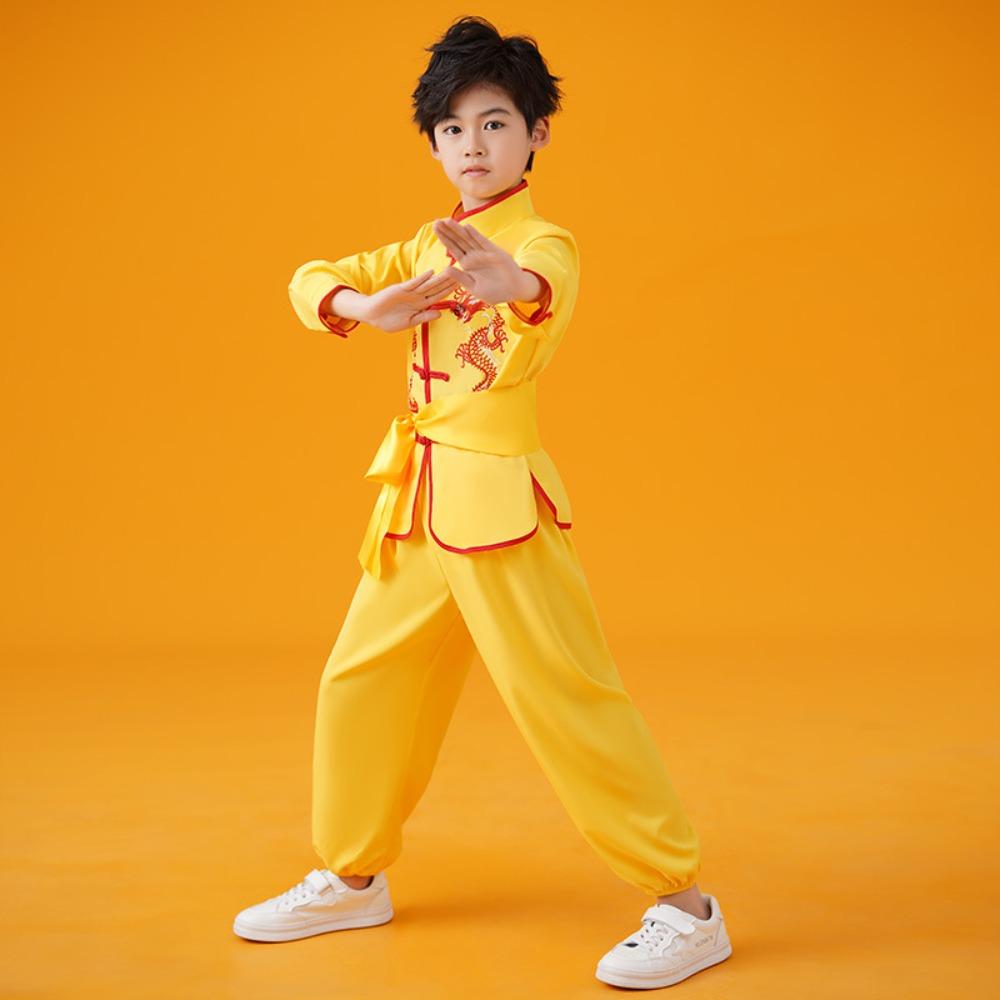 With Belt Wushu Costume Chinese Traditional Tai Chi Uniform Traditional Outfits  Kids Boys Girls