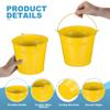 PATIKIL Small Metal Buckets with 6 Pieces Mini Galvanized Buckets for Craft Party Favorite Yellow 5.9"x5.1" Handles, Decorations,