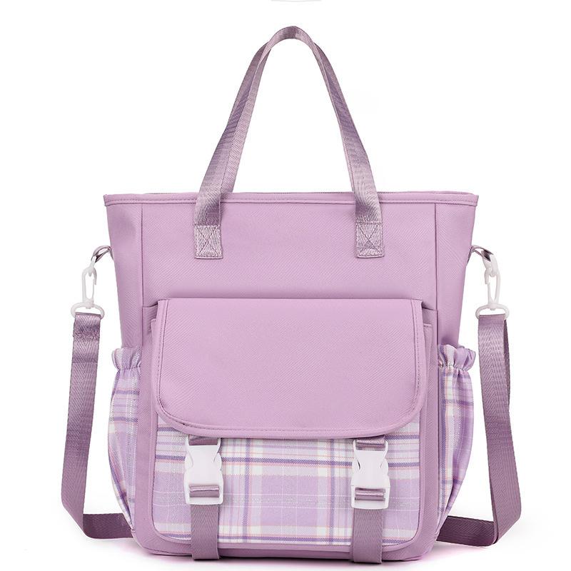 

Новая сумка-мессенджер для старшеклассника большой вместимости, в стиле колледжа, однотонная, в клетку, повседневная сумка average size