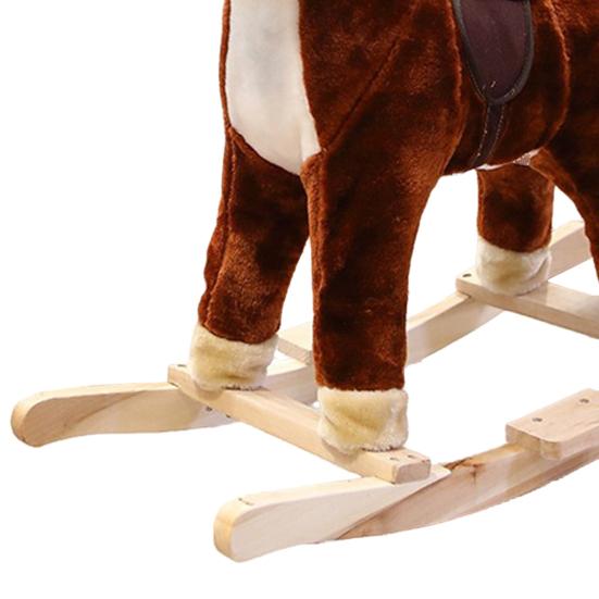 Horse Stick Toy for Pretend Play Plush Pony Head on Wooden Stick Soft Plush Horse Head Role Play Toy for Boys Girls