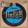 ProArte Classical Guitar D'Addario Strings, Silver/Clear Hard, EJ46, 10-Pack