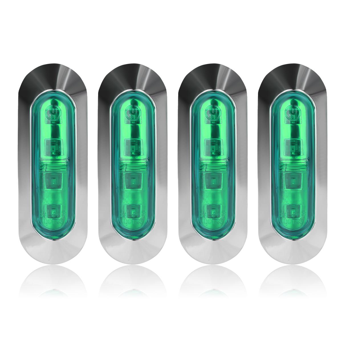 

4 LED 12V-24V Side Marker Lights Front Rear Clearance Indicator Lamp for Truck Trailer RV BUS Van Caravan Marine Boat Transom
