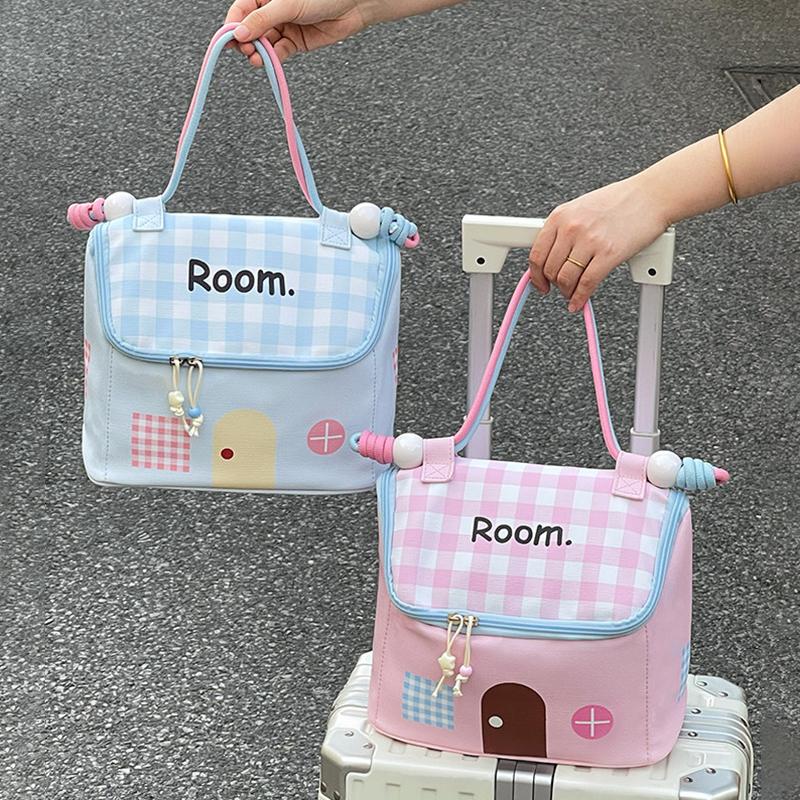 Large Capacity Makeup Bag Mini Room Shape Cosmetics Storage Bags Pouch Travel Storage Bag Toiletries Organizer Storage Supplies