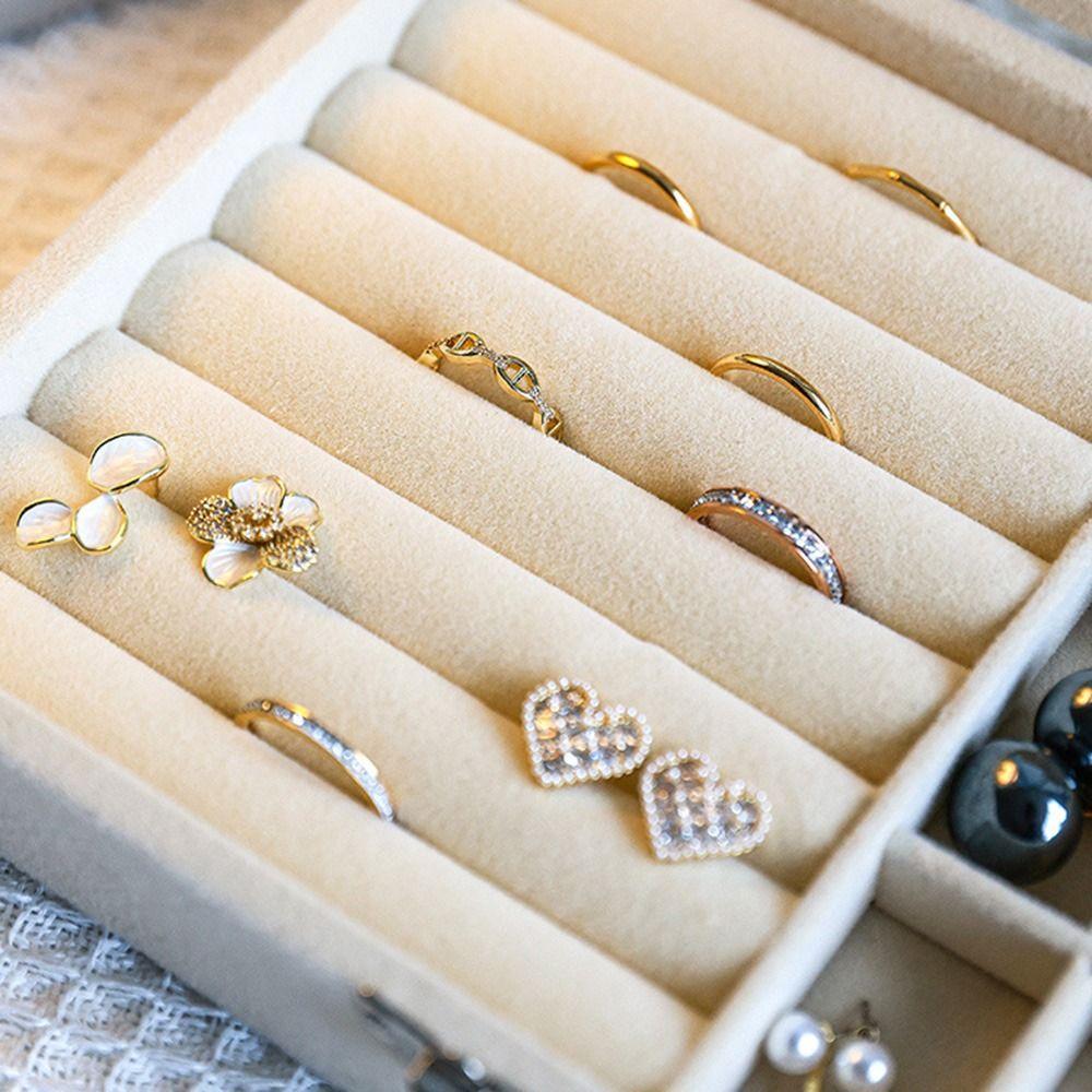 Flip Lid Travel Jewelry Case Dustproof Divided Necklace Tray Jewelry Display Holder Classification