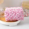 Floral Makeup Bag Large Capacity Organizer With Zipper For Travel And Home Use