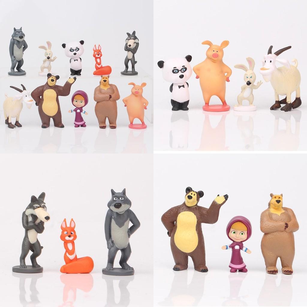 Collectible Masha And The Bear Mini Figures Set Made Of Safe Non-toxic Pvc Material