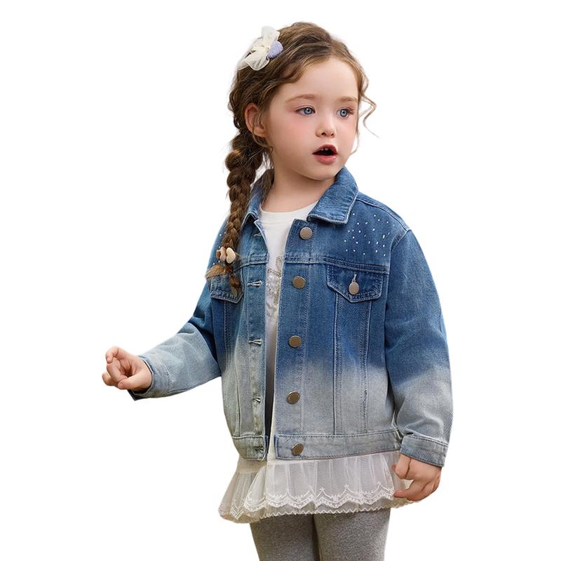 Джинсовая куртка ASK JUNIOR для девочек, с градиентом, вареная 100