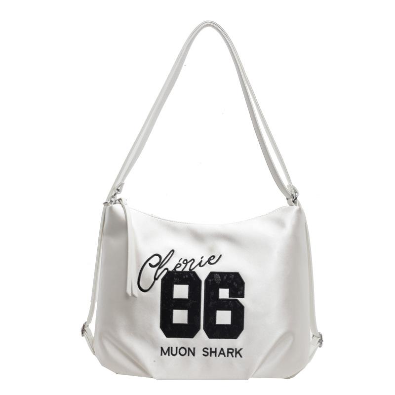 Geantă de umăr Geantă de tote cu scrisoare în stil colegiu pentru femei Rucsac de damă