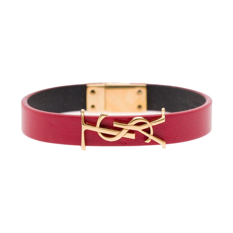 SAINT LAURENT Logo Plaque Bracelet 708815BL40J6805