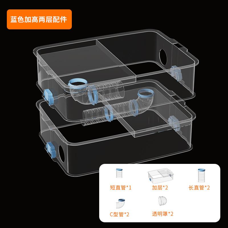 Large Hamster Cage Three Levels Raised Acrylic Transparent Habitat Spacious Pet Villa DIY Luxury Tunnel Hamster Playground