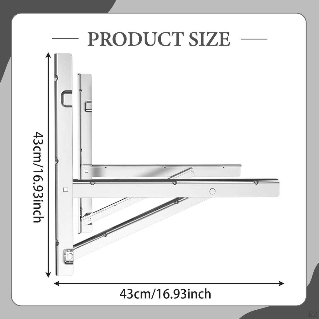 2x Air Conditioner Wall Mounting Brackets Racks Outdoor Stainless Steel Supports for Ductless Mini
