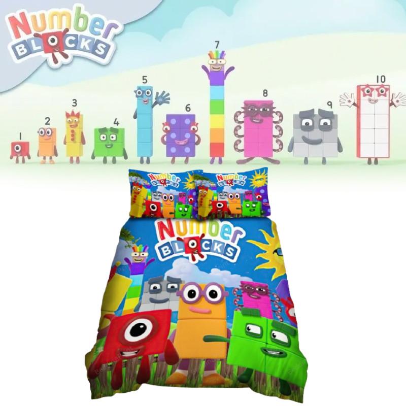 Numberblocks Digital Blocks Bedding Set With Active Dye Printing For Modern Bedroom Decor