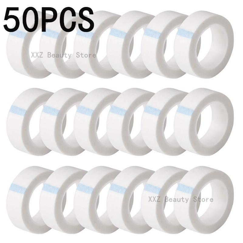 5/10/20/50PCS 9Mx1.25cm Non Woven Breathable Eyelash Extension Paper Tape Roll Fabric Adhesive Tape For Fake Eyelashes