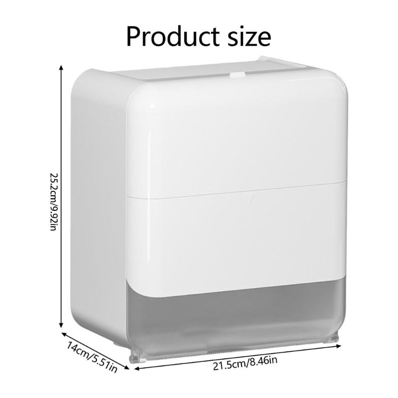 Bathroom Tissue Storage Box Large Capacity Plastic Waterproofed Design Wall Mounted For Bathrooms
