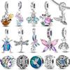 Silver 925 Charms Insects Butterfly Firefly Pendants Beads For Women Fit Original Bracelet Necklace Making Fine Jewelry