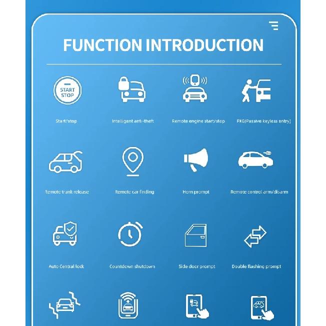 For Toyota Car Alarm Start Stop System Remote Start Engine Ignition Kit Keyless Entry Accessories Yaris Corolla Rav4 Hilux Auris