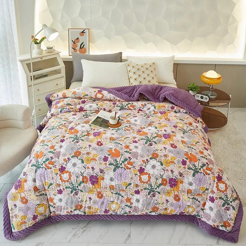 2023 Ny Doudou Rong Quilt Vinter fortykket sovesal for barn Enkel dobbel dynekjerne Dobbeltsidig dobbeltbruk vinterdyne