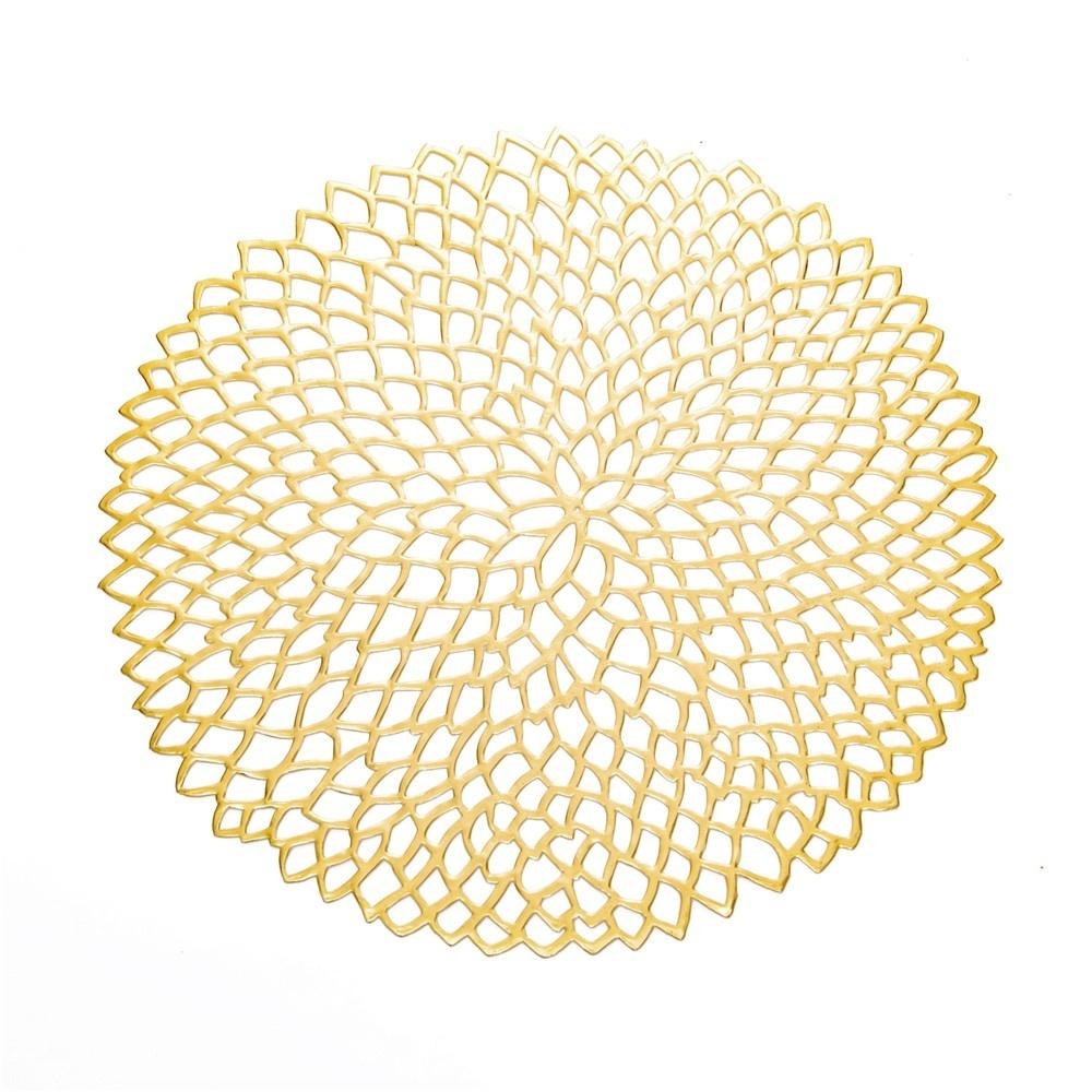 Placemat for Dining Table PVC Plastic Hollow Insulation Round Coaster Pads Table Bowl Mats Home Decor