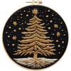 Christmas Tree Stamped Cross Stitch Embroidery Kits with Hoop Cloth Color Thread