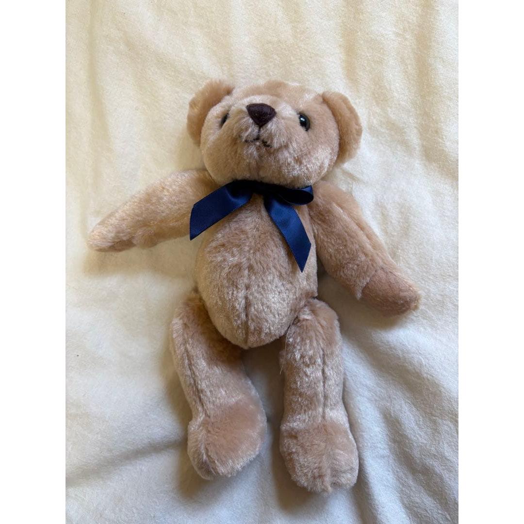 Canal4 Beige Teddy Bear Navy Ribbon