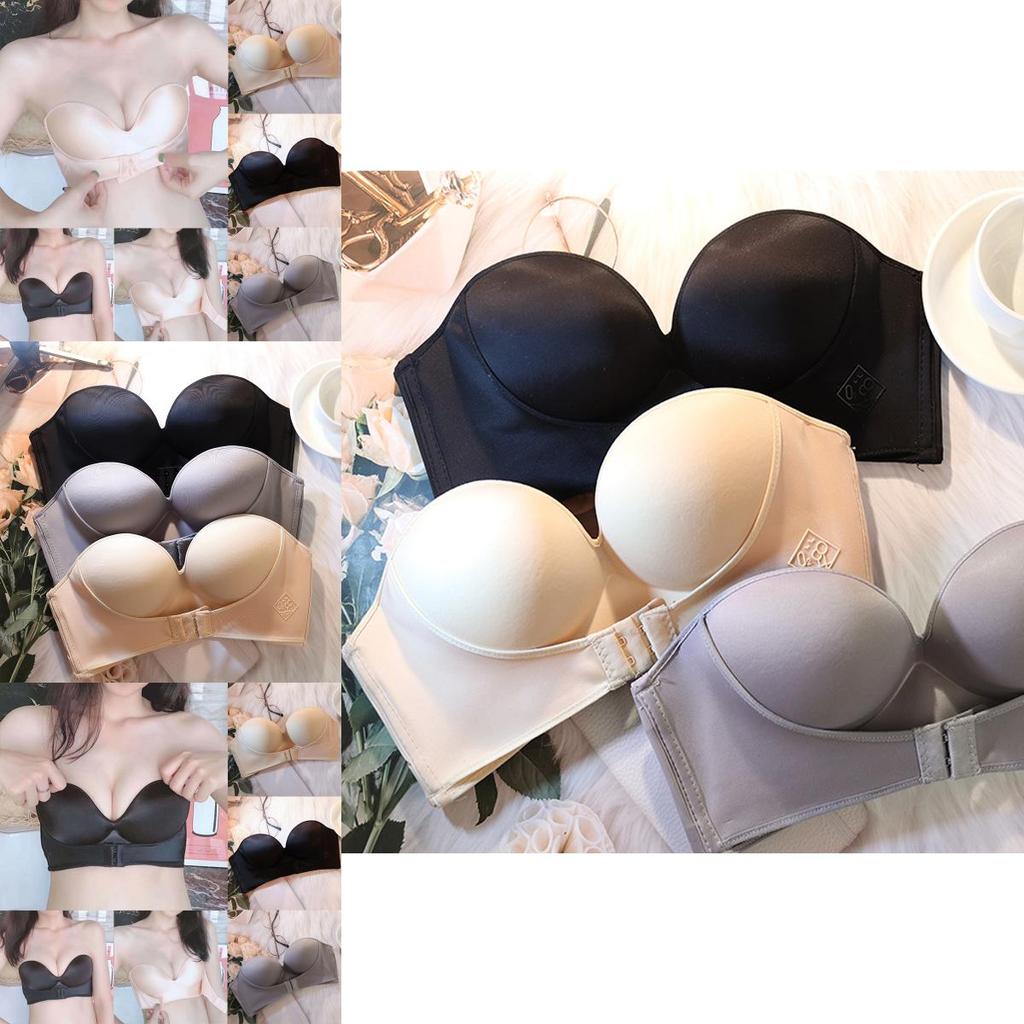Unsichtbare Unterwäsche, BH mit Vorderverschluss, ultraweiches, trägerloses, nahtloses Bralette für alle Anlässe