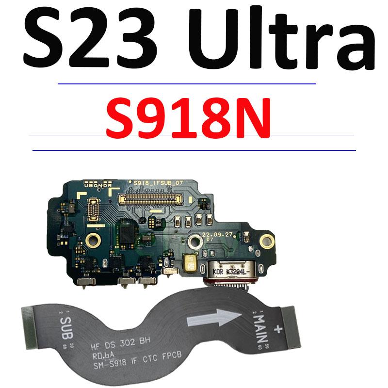 Náhradní díl pro Samsung S23 Ultra S918B S918E S918U Deska USB nabíjecího portu Hlavní signálová základní deska Flex kabel LCD