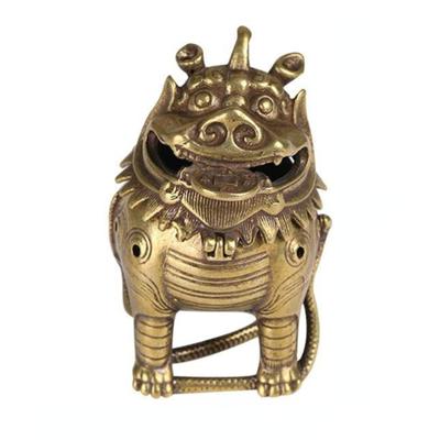 Antique Bronze Chinese Mythical Beast Figurine Incense Burners Ornament Classical Brass Sandalwood Censer Home Decoration Crafts