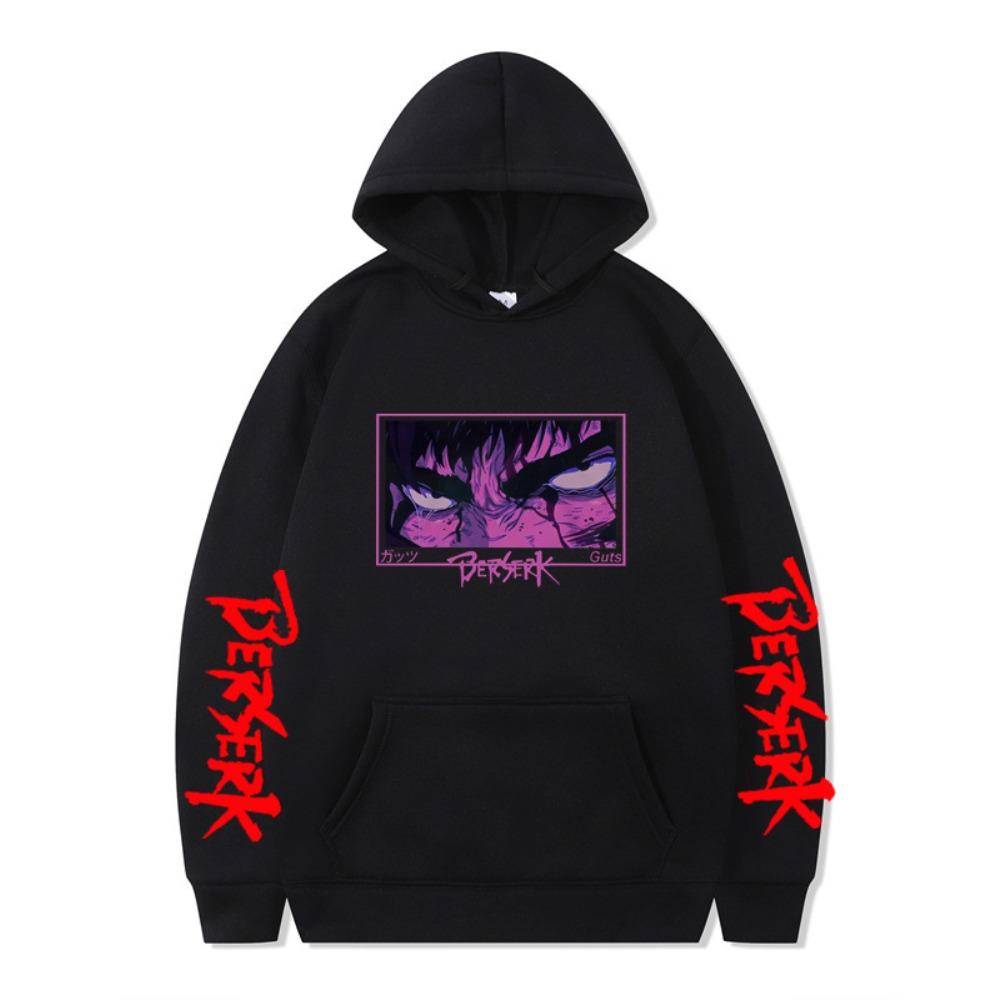 

Новая модная толстовка с капюшоном по аниме Berserk для мужчин, женщин, унисекс, с графическим принтом, крутая уличная толстовка XS чёрный