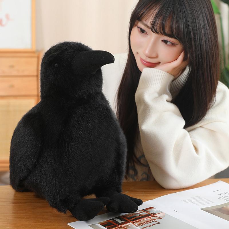 Sale Black Raven Crow Animals Plush Dolls Super Soft Throw Pillow Toys Cartoon Home Decor for Boys Christmas Birthday Gift