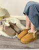 New brown velvet snow boots winter warm wool edge heightened thick-soled snow boots