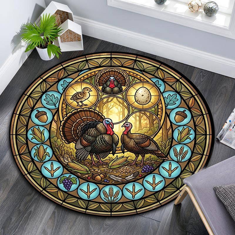 Bird Life Cycle Round Area Rug Under Office Chairs Bedroom Living Room Home Decor