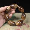 Dragon Scale Wood Bracelet20mm Fish Seed Pattern Gold Thread Bracelet Buddhist Bead Jewelry