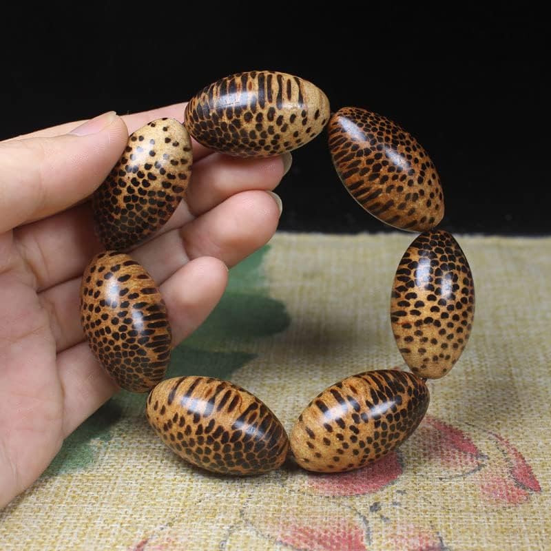 Dragon Scale Wood Bracelet20mm Fish Seed Pattern Gold Thread Bracelet Buddhist Bead Jewelry