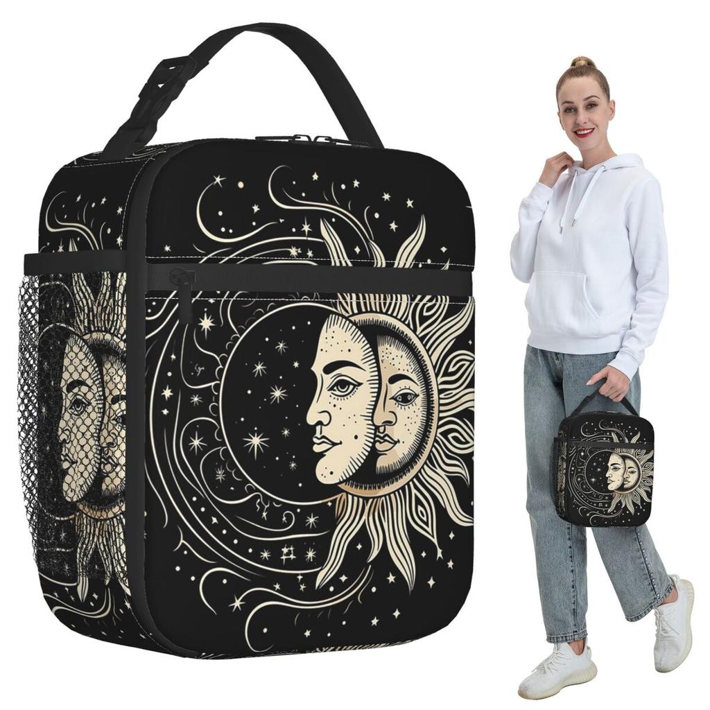 Mysterious Sun And Moon Insulated Lunch Bag for Kids School Cooler Thermal Food Box Tote Portable Lunch Boxes Container
