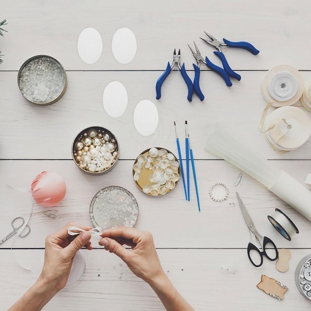 BESTOYARD Round and Oval Mirrors for 5 Small Mirror for DIY Makeup Mirror Craft DIY Small Mini Mosaic Mirror Glass Makeup, DIY, 5.5x3.6cm, Pieces,