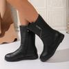 Winter new casual medium boots women's short boots new winter cotton shoes boots Martin boots women