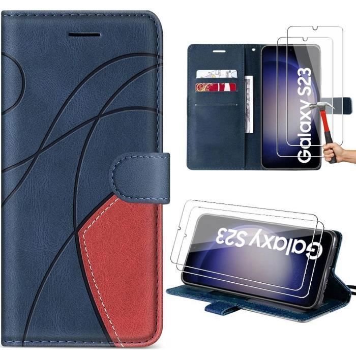 Protective Case - Booling - Samsung Galaxy S23 - Semi-rigid - Synthetic Leather - Two-tone Spliced