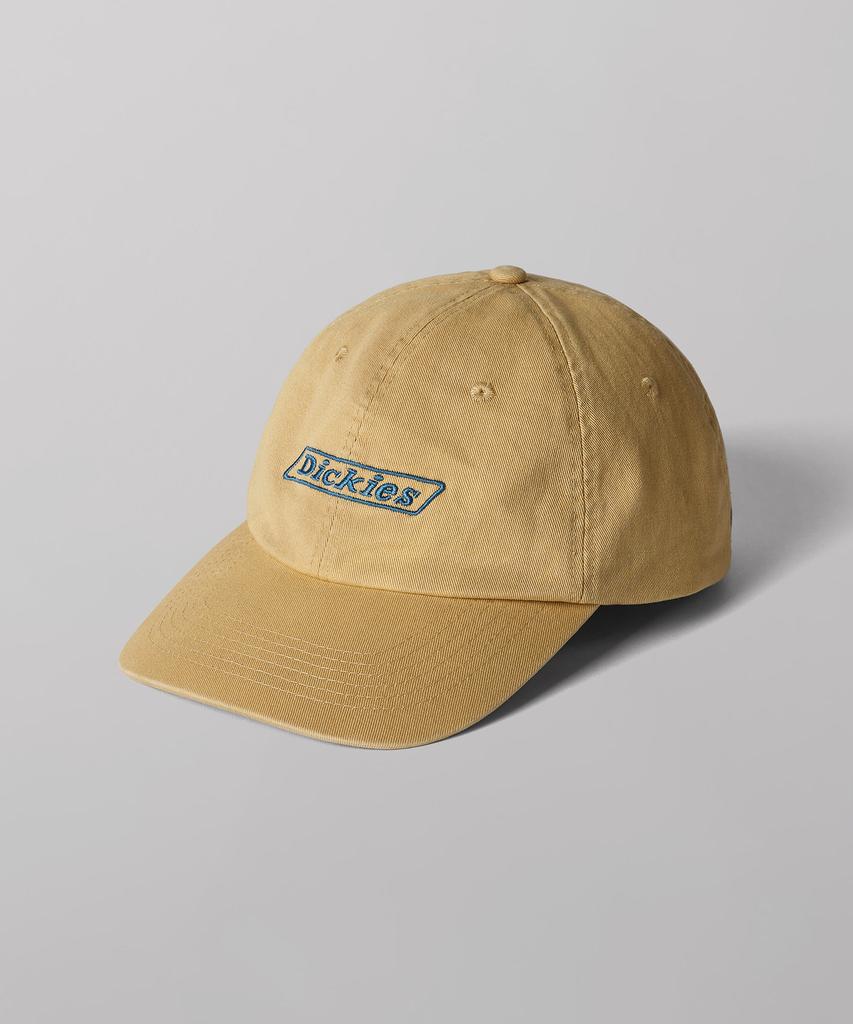 DICKIES Washed Banner Logo Ball Cap Khaki