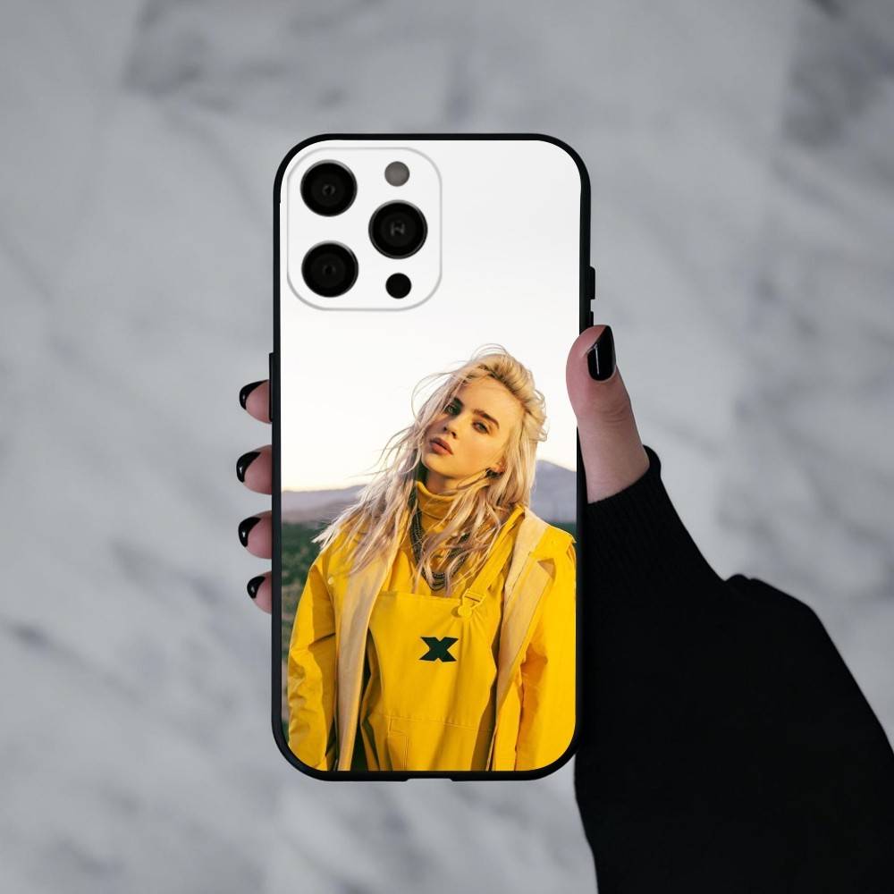 Singer B-Billie E-Eilish-H Phone Case For iPhone 17pro,16,15,14,13,12,11 Plus,Pro Max,XS,Soft Silicone Black Cover