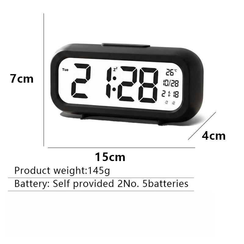 Minimalist LCD Digital Alarm Clock for Kids & Students, Smart Bedroom Desk Electronic Clock, Study Timer